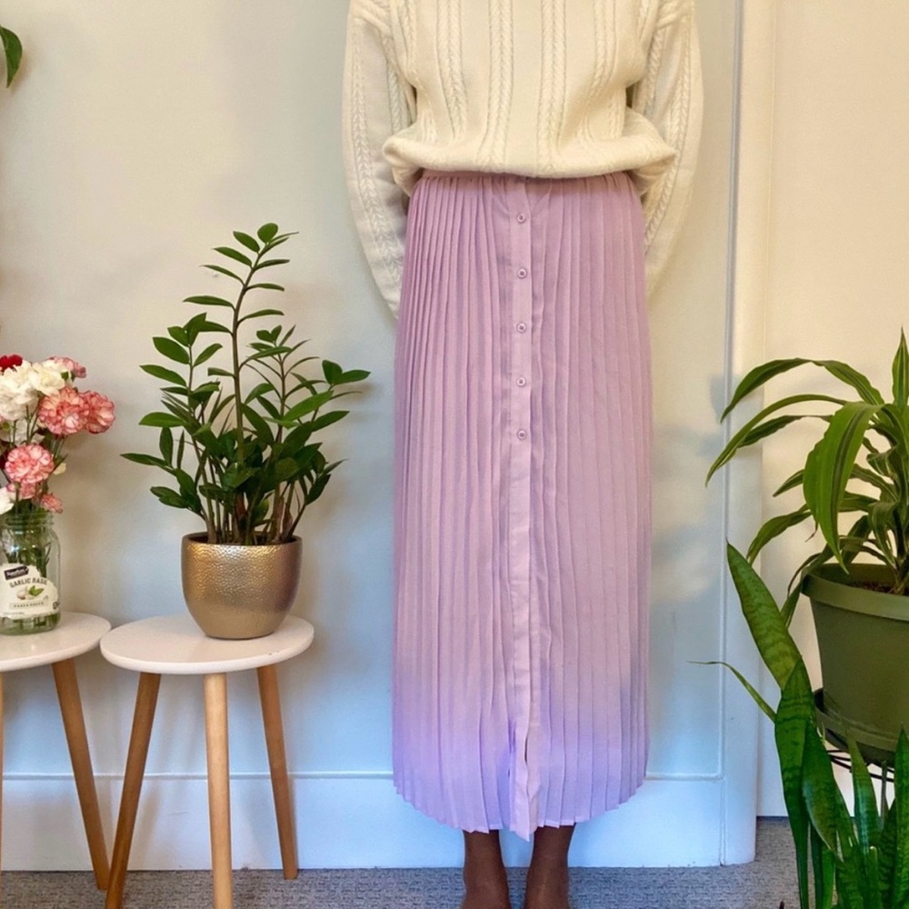 Lavender Pleated Maxi Skirt